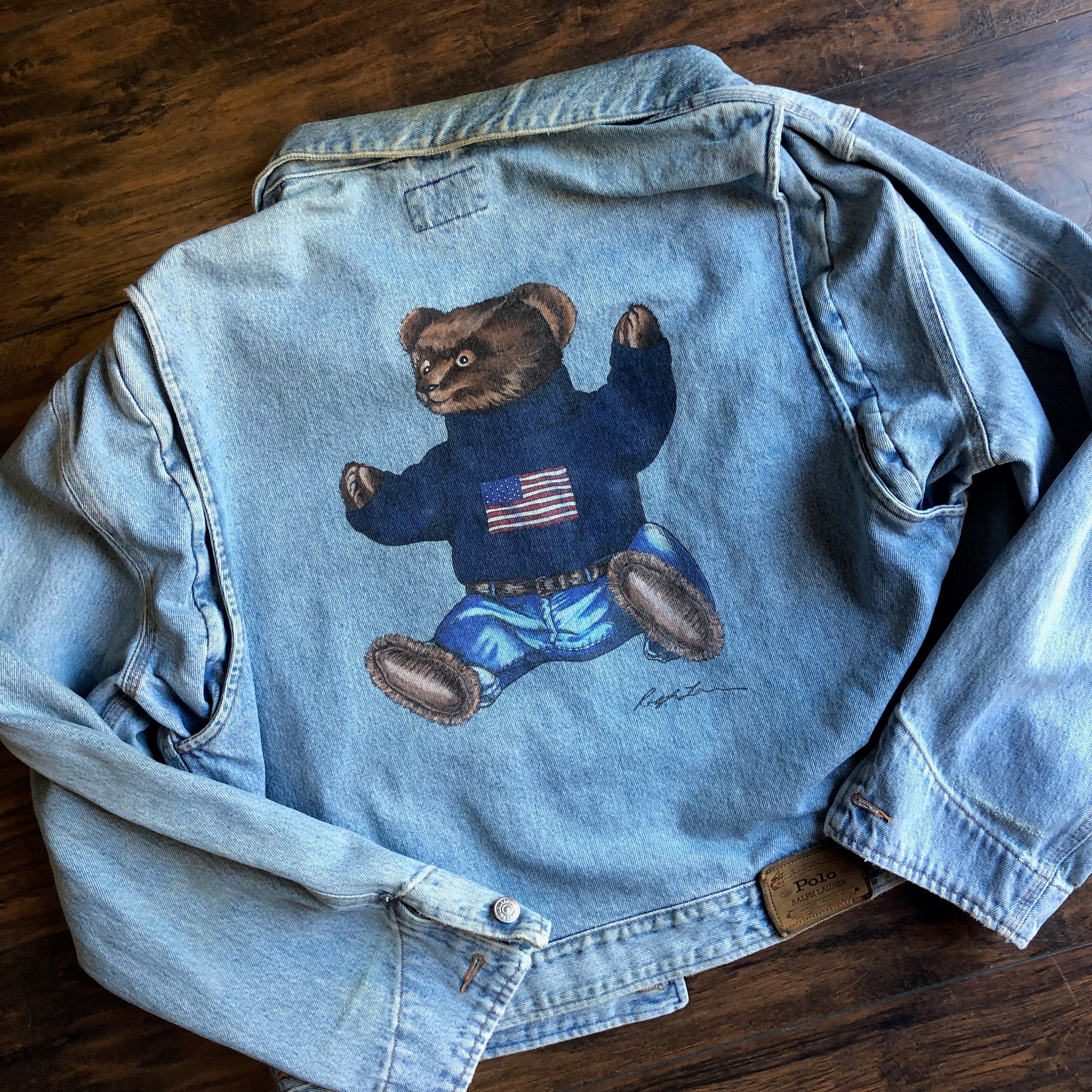 Rare 1980s Polo by Ralph Lauren Denim Jacket With Bear Very - Etsy India