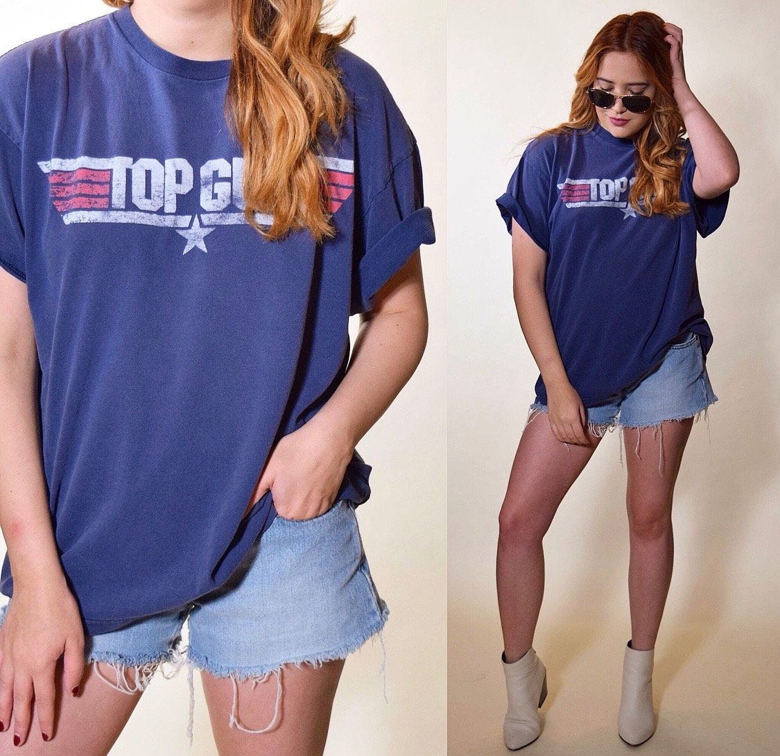 Tee Shirt Top Gun Femme Top Gun authentic vintage graphic tee shirt unisex Medium/Large