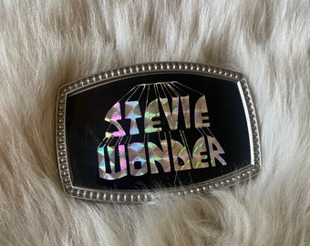 Rare vintage Stevie wonder belt buckle 1977. CPI