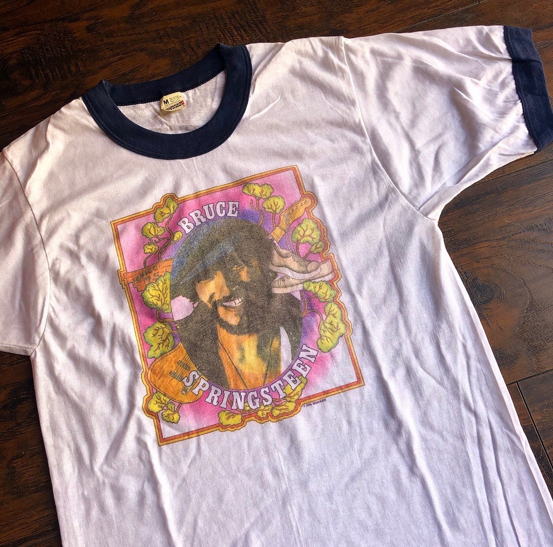 Vintage deadstock Bruce Springsteen ringer band tee shirt women's size ...
