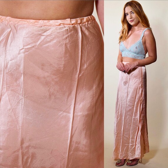 1930s vintage light blush pink bias cut asymmetric