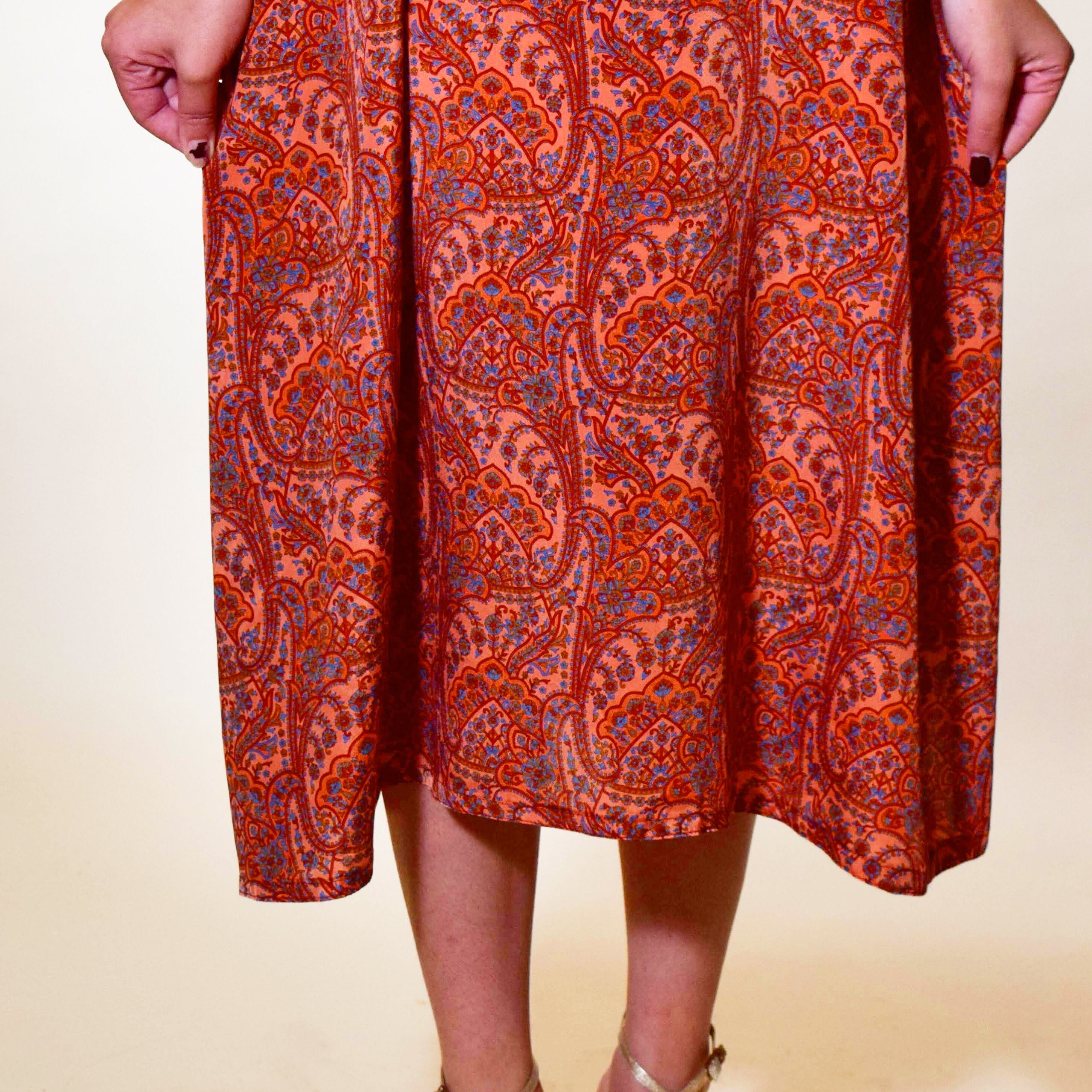 vintage 1970's groovy paisley kaftan sheer dress with side slits women ...