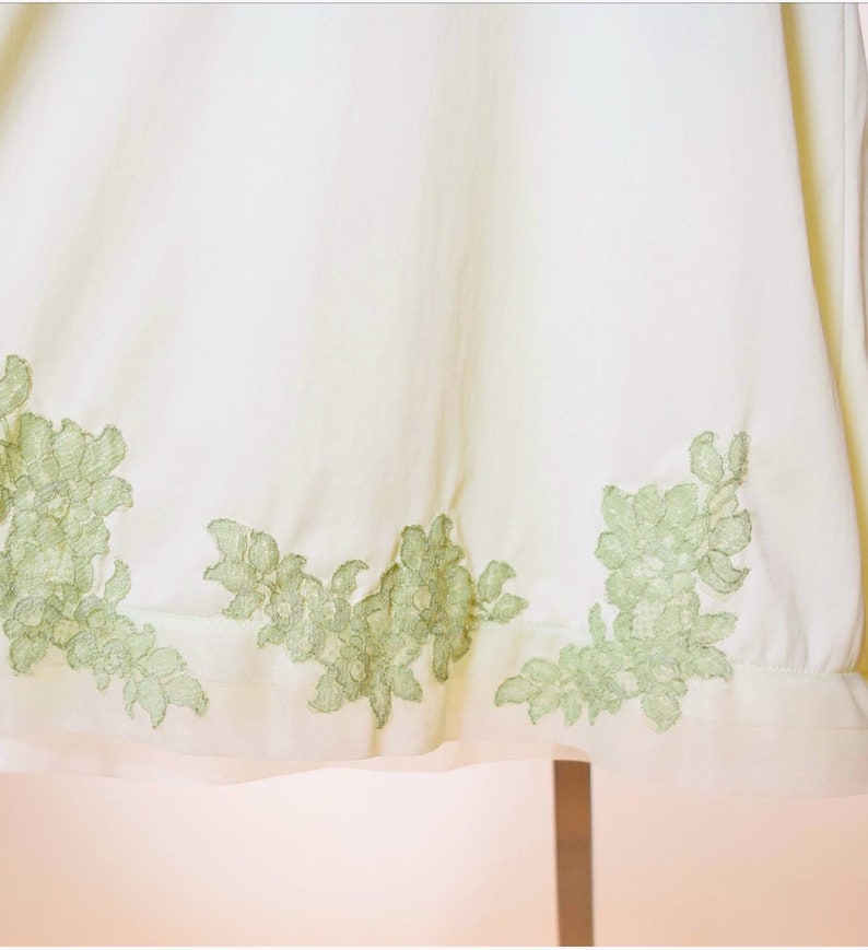 1950s authentic vintage seafoam green lace chiffon classic nightie nightgown babydoll slip dress women/'s size medium