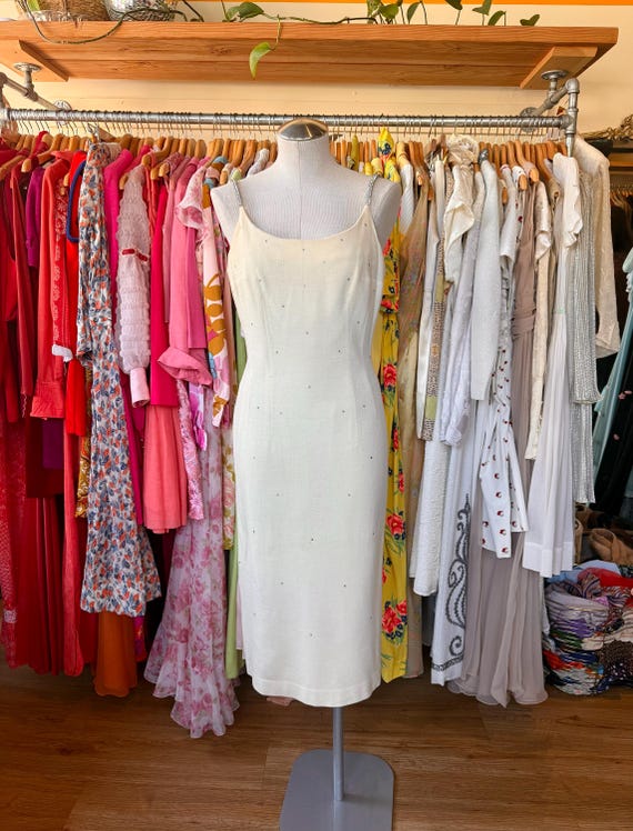 1950/1960 wool cocktail dress with rhinestones