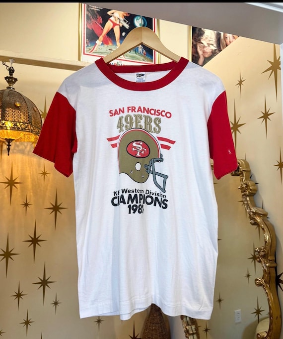 Rare 1981 San Francisco 49ers western division champs tee medium-large