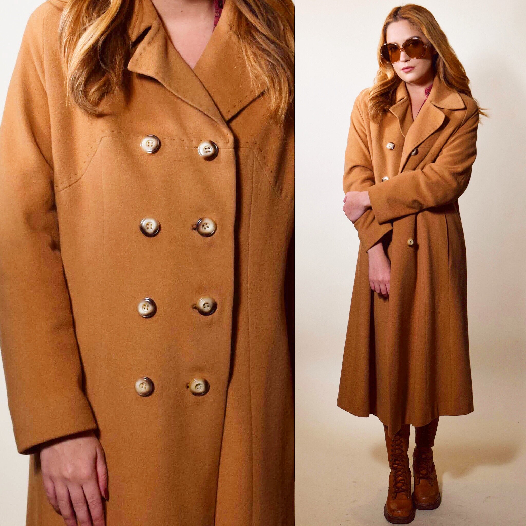 brown double breasted coat womens