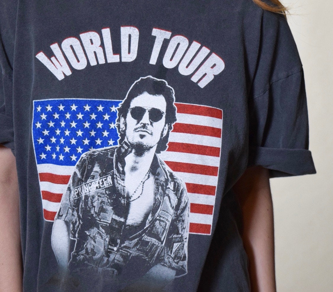 Bruce Springsteen The Rising World Tour oversized vintage tee unisex LXL