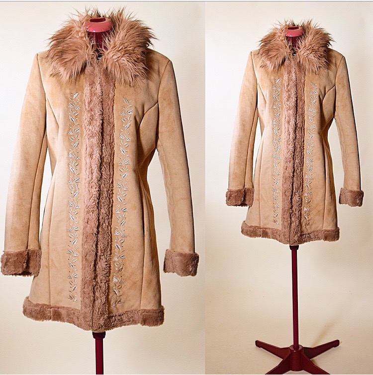 SALE Vintage Penny Lane inspired faux fur collar and cuff and suede ...