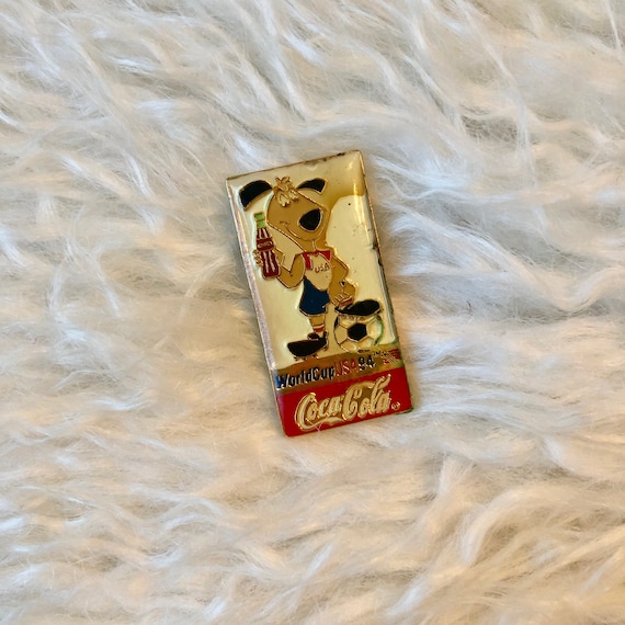 1990s vintage CocaCola World Cup 1994 collectible enamel pin