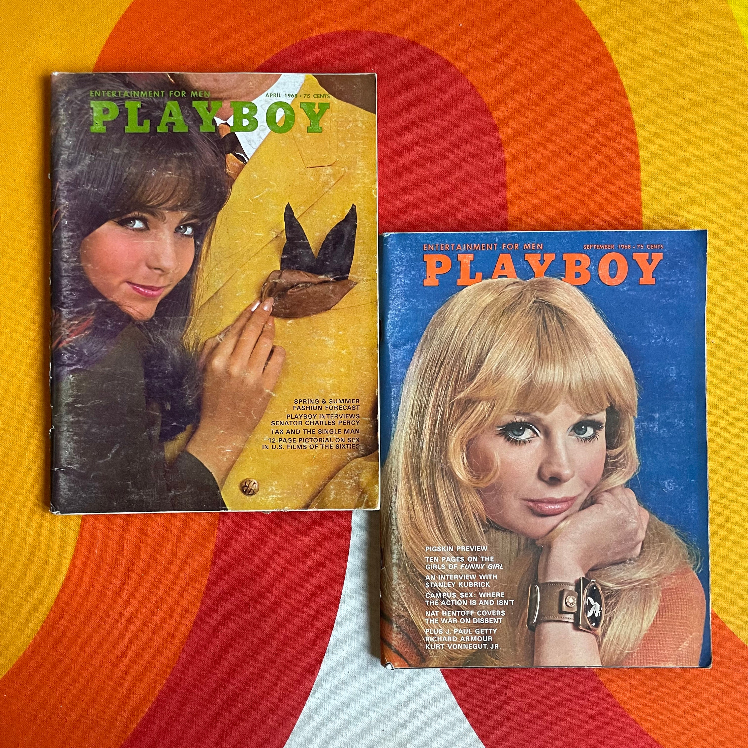 Authentic vintage 1968 LOT OF 2 playboy magazines image