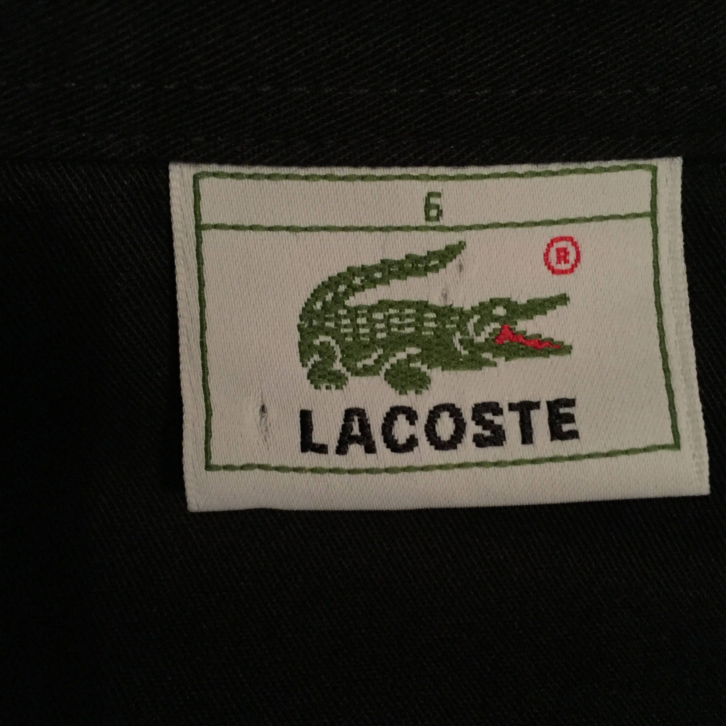 1990's vintage Lacoste black and white stripe pullover long sleeve ...