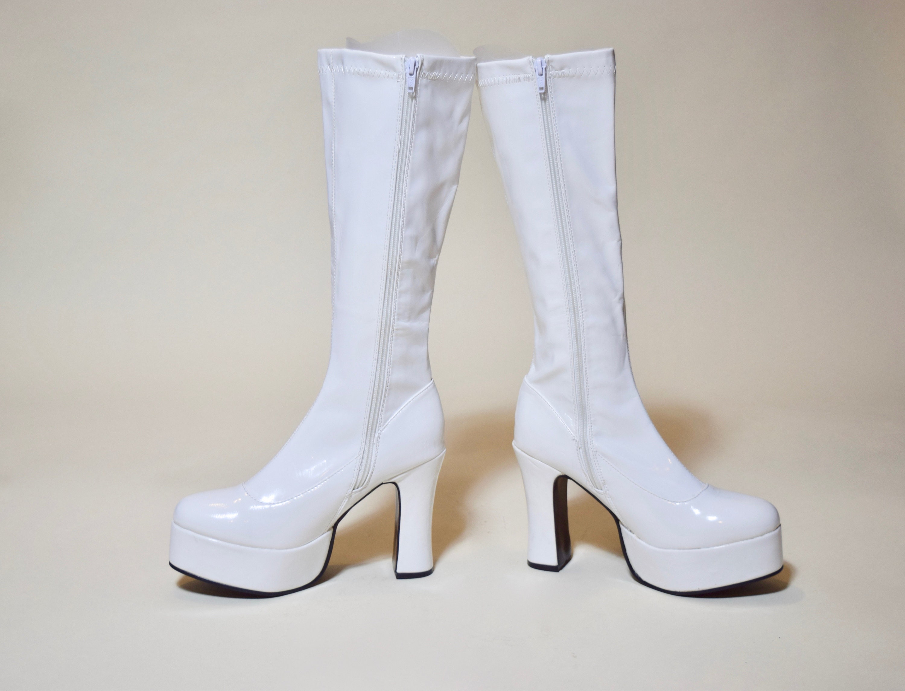 cheap white leather boots