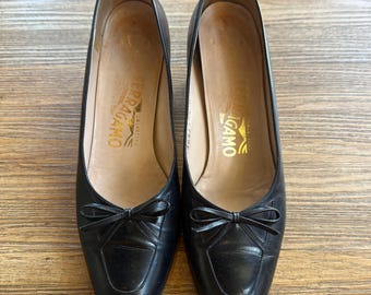 Décolleté vintage Ferragamo nere, taglia 6.5