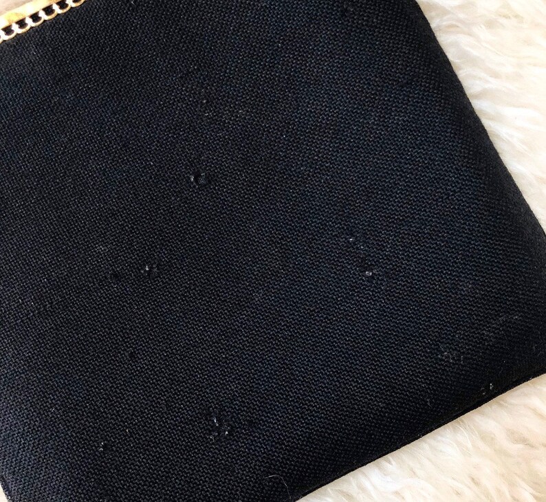 Vintage embroidered padded black evening outs with chain