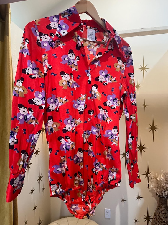Rare 1970s handmade laurel and hardy women’s bodysuit