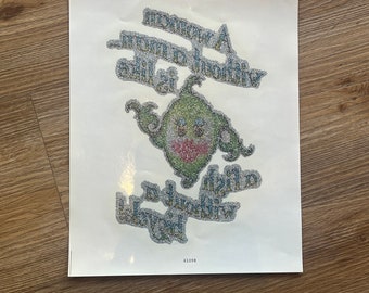 1970s iron on transfer (a woman without a man is like a fish without a bicycle) Gloria Steinem - feminist