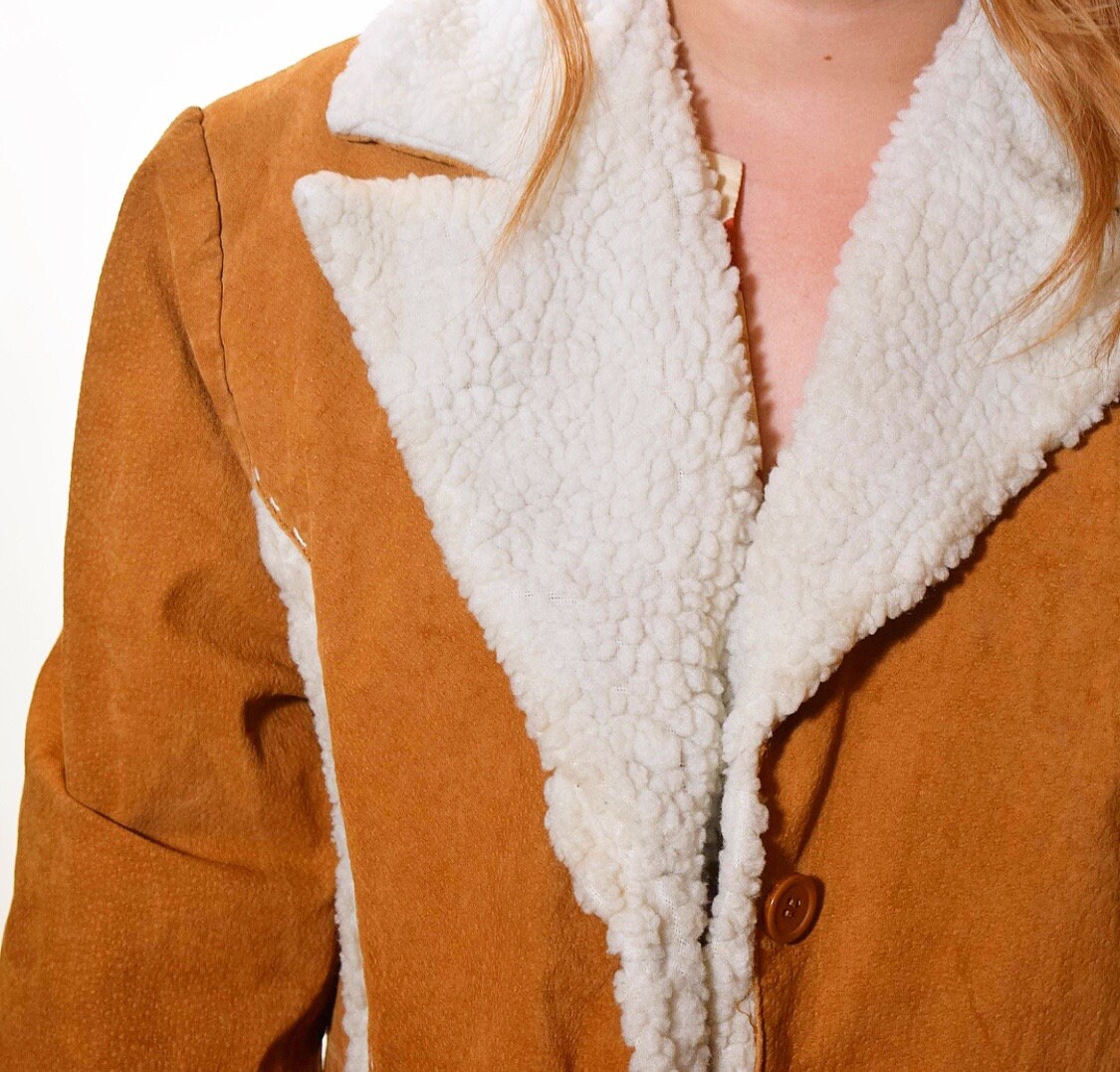 faux leather sherpa lined jacket