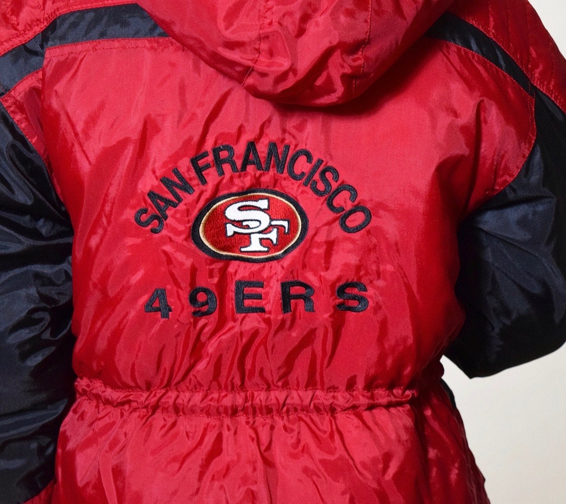 Vintage 1990's San Francisco 49ers football puffer jacket women's size ...