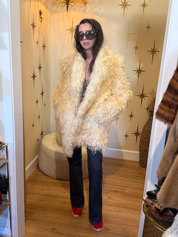 Very rare 1960s Mongolian lamb fur jacket