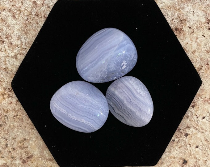 Blue Lace Agate (grade A)- 3 pack