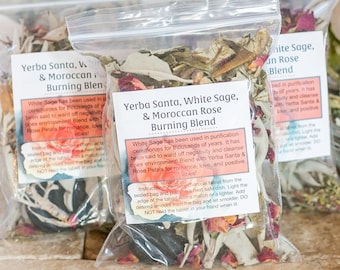 Yerba Santa, White Sage & Rose Petals Burning Blends