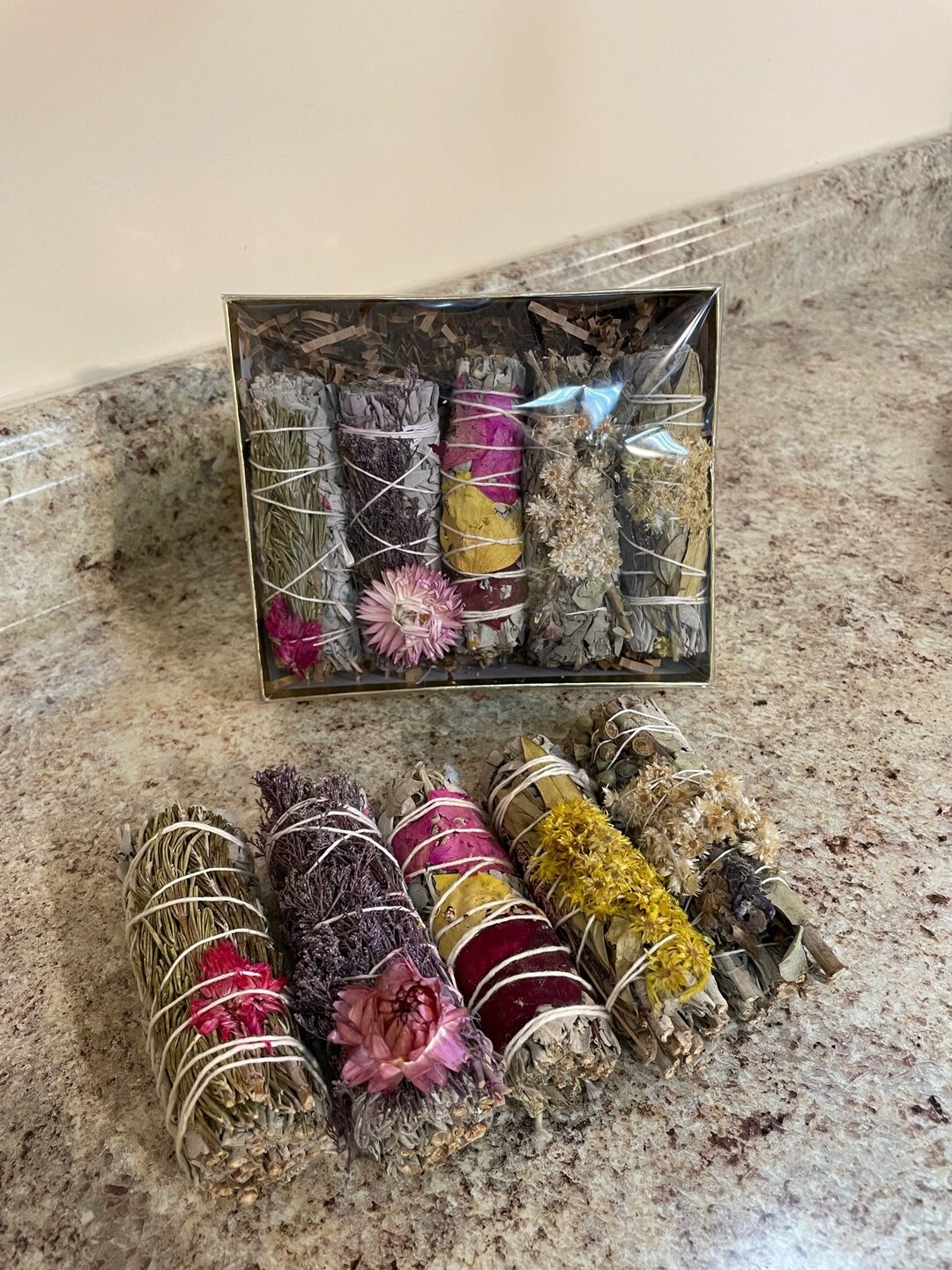 Floral Wrapped White Sage Collection - Etsy