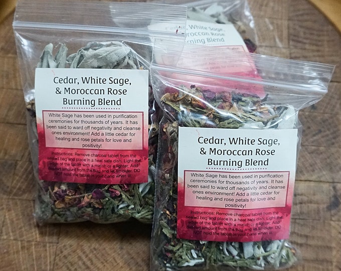White Sage, Cedar, & Rose Petal Burning Blend