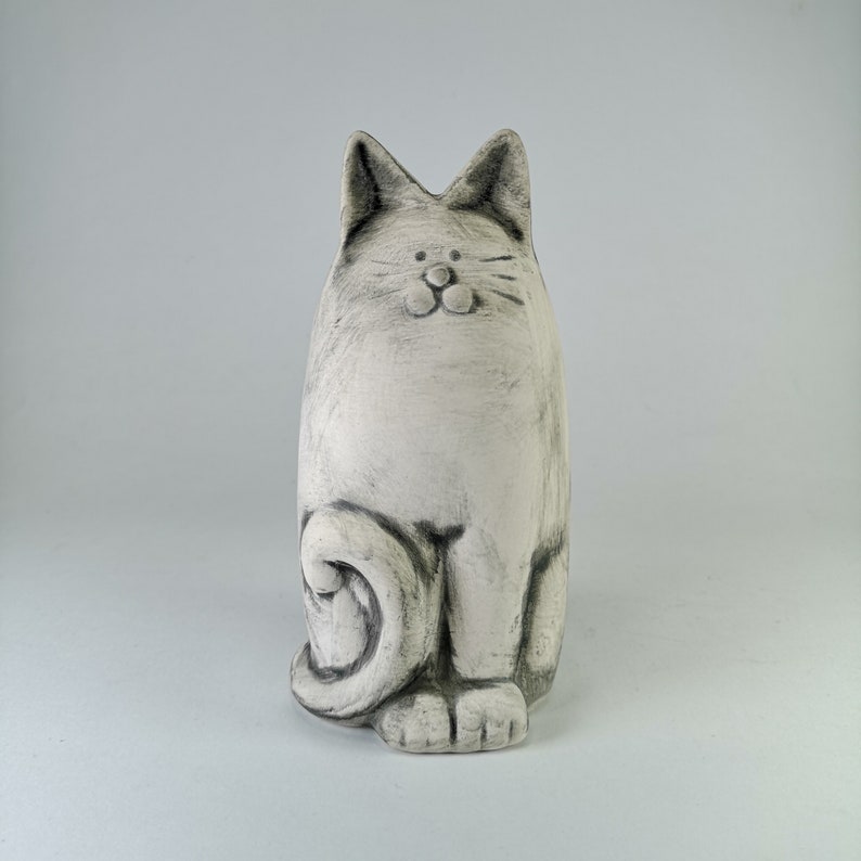Dirty Ceramic Cat // Ceramic Cat // Cat Figure // Cat Ornament Etsy