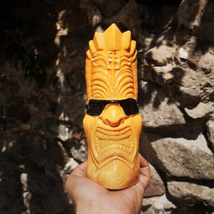 Tikinator Tiki Mug Drinkware || Tiki Style Mug || Ceramic Tiki Cups || Tiki Decor || Tiki Mugs for Cocktails or Ornament  || Tikinator