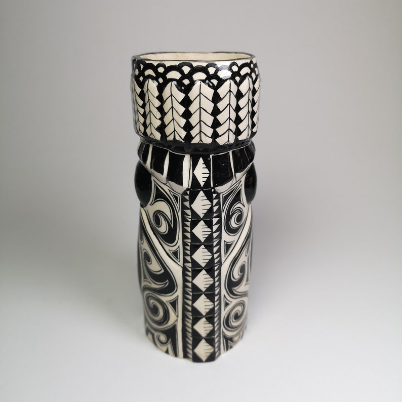 Handpainted Ceramic Tiki Mug | Hawaiian Style Drinkware image 4