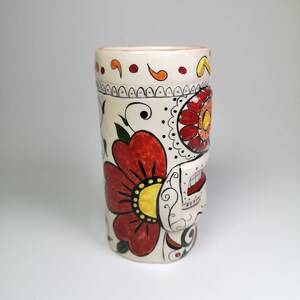 Handpainted Ceramic Tiki Mug | Hawaiian Style Cocktail Drinkware image 2