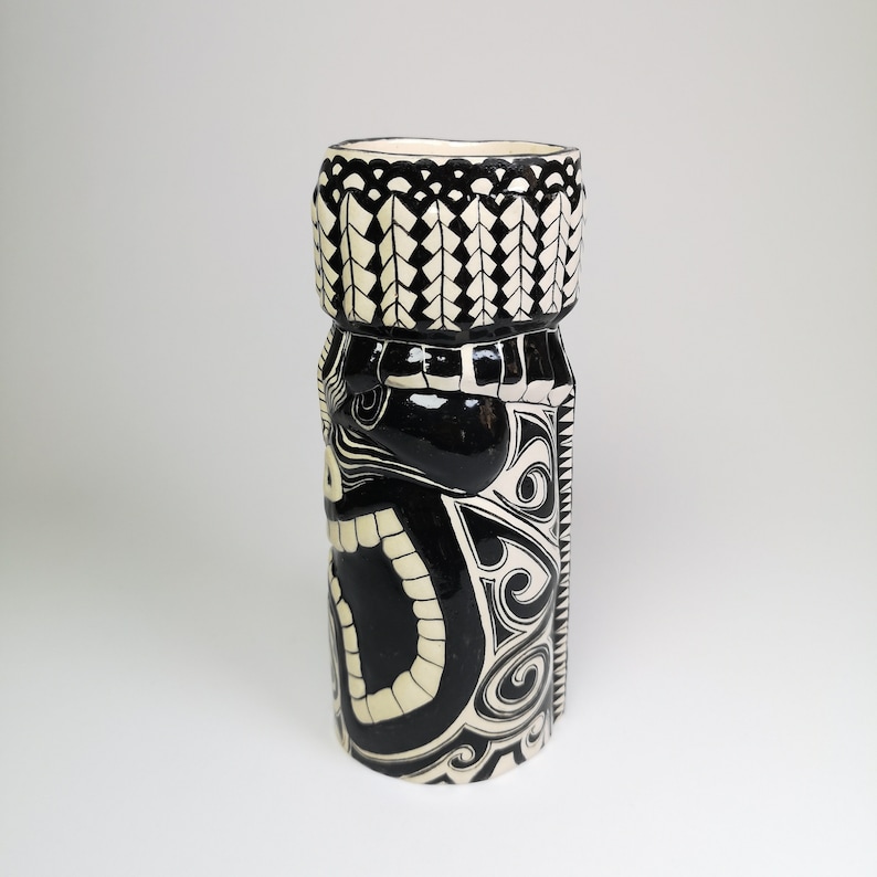 Handpainted Ceramic Tiki Mug | Hawaiian Style Drinkware image 5