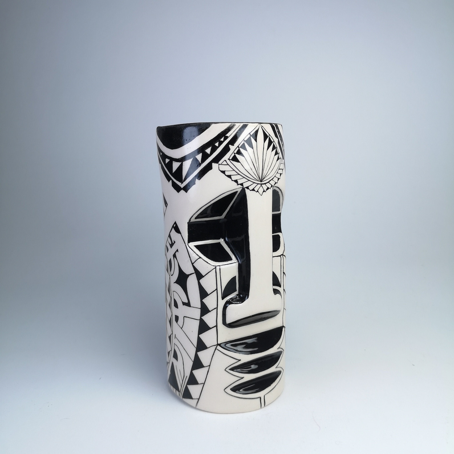 Handpainted Tiki Mug Drinkware Tiki Style Mug Ceramic Etsy