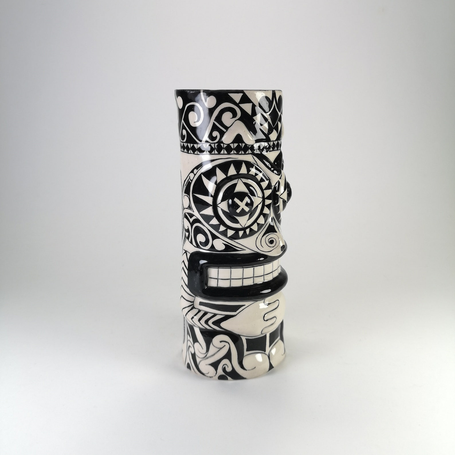 Handpainted Tiki Mug Drinkware // Tiki Style Mug // Ceramic Etsy