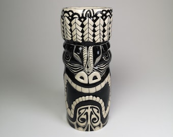 Handpainted Ceramic Tiki Mug | Hawaiian Style Drinkware