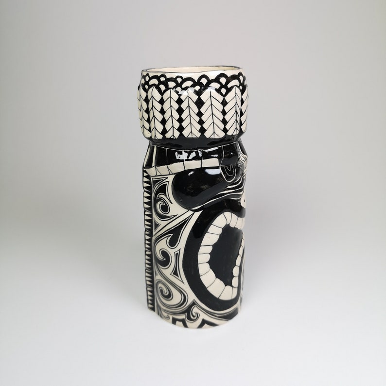 Handpainted Ceramic Tiki Mug | Hawaiian Style Drinkware image 3
