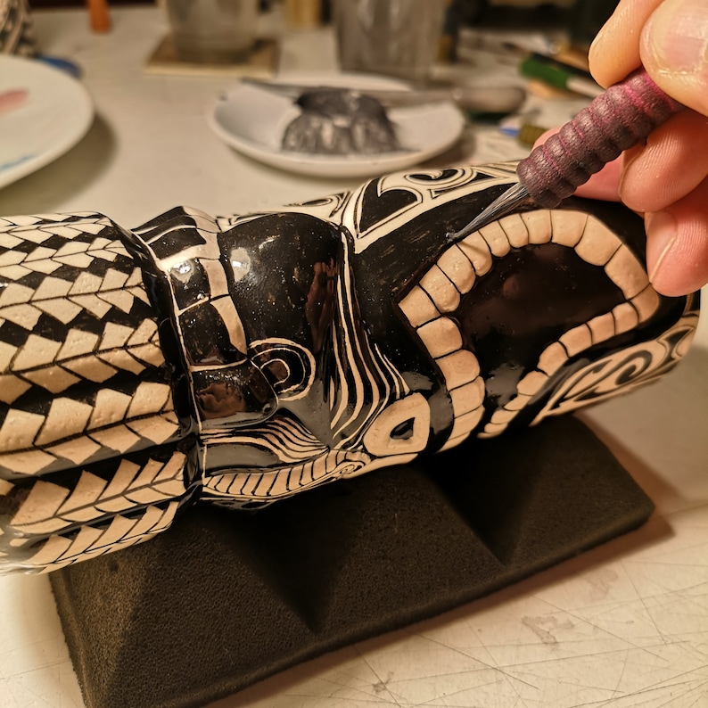 Handpainted Ceramic Tiki Mug | Hawaiian Style Drinkware image 2