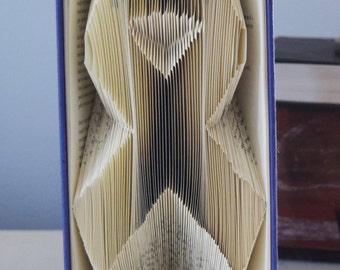 Folded Book Art - Awareness Ribbon - Book Sculpture - Unique - Christmas - Birthday - Cancer Awareness - Inspirational - Book Lover