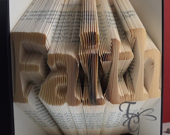 Folded Book Art - Faith  - Book Sculpture - Unique - Inspirational - Boyfriend  Girlfriend Gift - Religious - Book Lover - Christmas