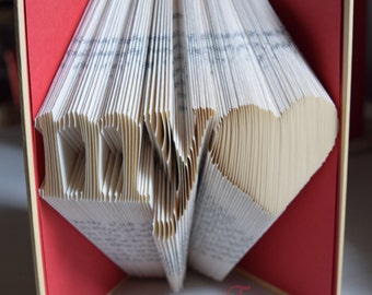 Folded Book Art - My Heart - Book Sculpture - Unique - Valentine - Birthday - Anniversary - Boyfriend Girlfriend Gift - Book Lover - Unique