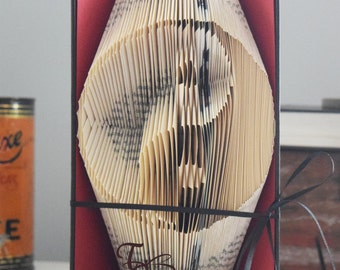 Folded Book Art - Yin Yang - Book Sculpture - Unique - Christmas - Birthday - Inspirational - Book Folding