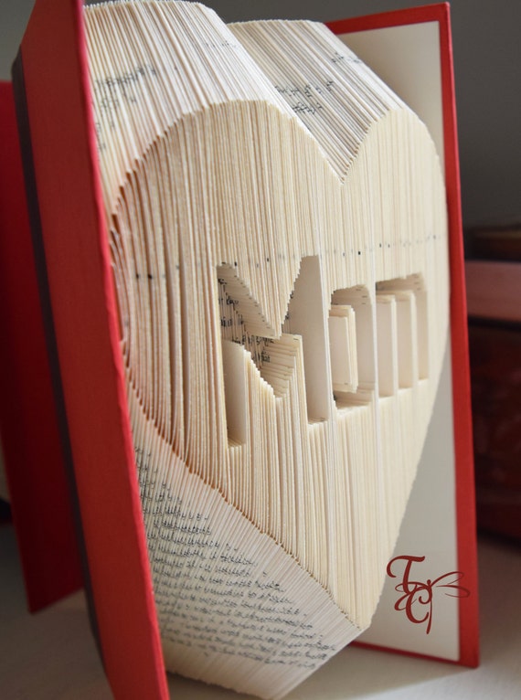 Libro Plegable Mamá Con Corazones de Regalo Día de las madres arte actual único hecho a mano 