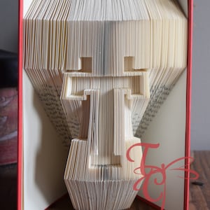 Folded Book Art - Texas Tech - College - Book Sculpture - Unique Gift - College Graduate - School Spirit - Alumni - Graduation