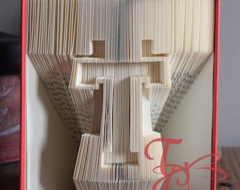 Folded Book Art - Texas Tech - College - Book Sculpture - Unique Gift - College Graduate - School Spirit - Alumni - Graduation