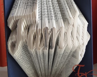 Folded Book Art - Family - Book Sculpture - Unique - Christmas - Birthday - Book Lover - Inspirational - Gift for Dad - Gift for Mom