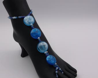 Blue Glass Barefoot Sandals (Pair) Women's Size 8