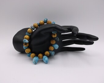 Bracelet en howlite et pin