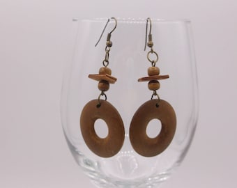 Boucles d’oreilles en bois Donut