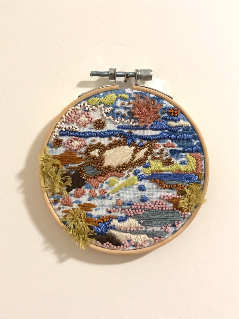 4 Abstract Embroidery Hoop Art image 0