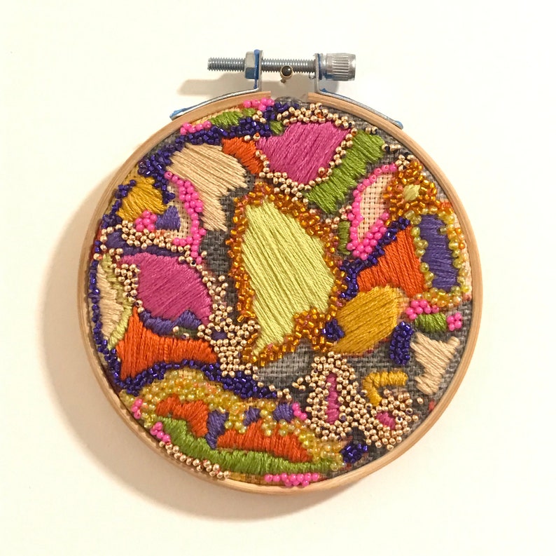 4 Abstract Embroidery Hoop Art image 0